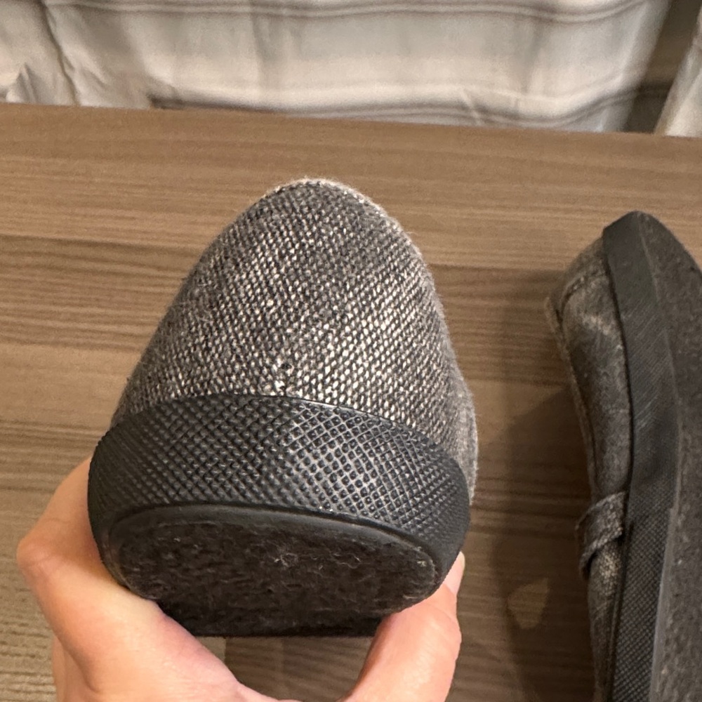 Massimo Gray Denim Flats with Black Sole - Picture 8 of 9